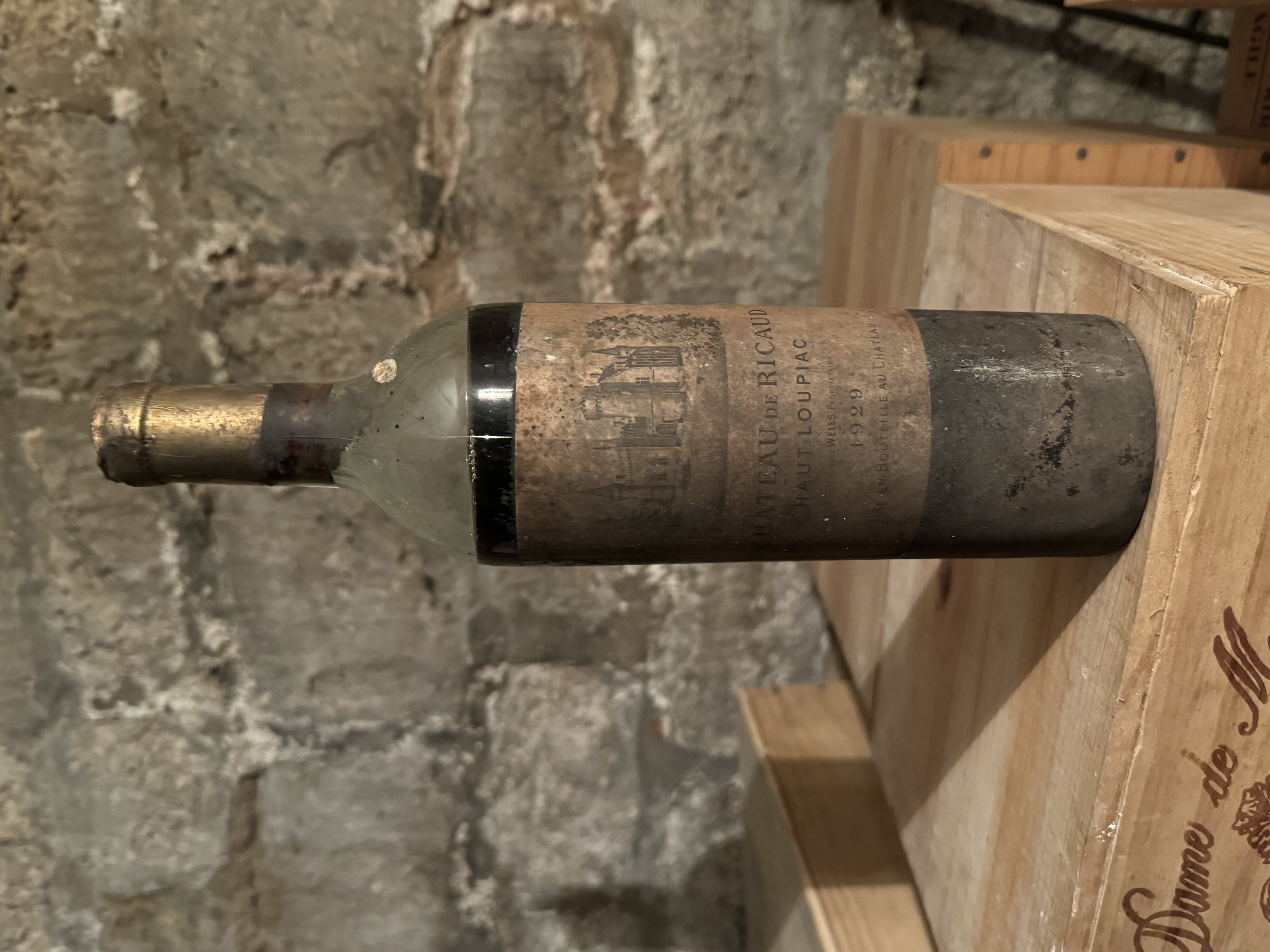 1929 Vintage Bordeaux Wine Bottle