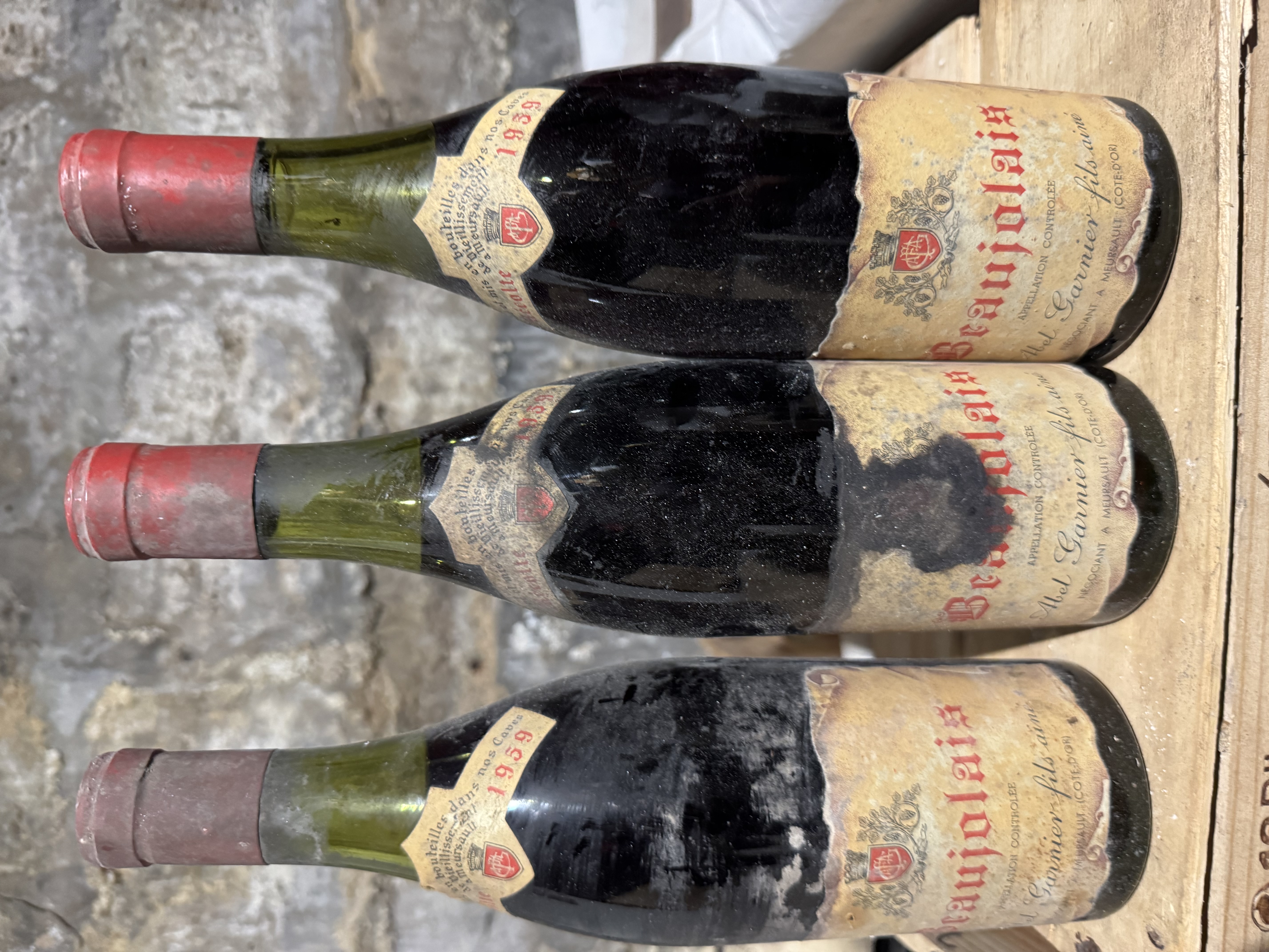 1959 Vintage Beaujolais Wine Bottles
