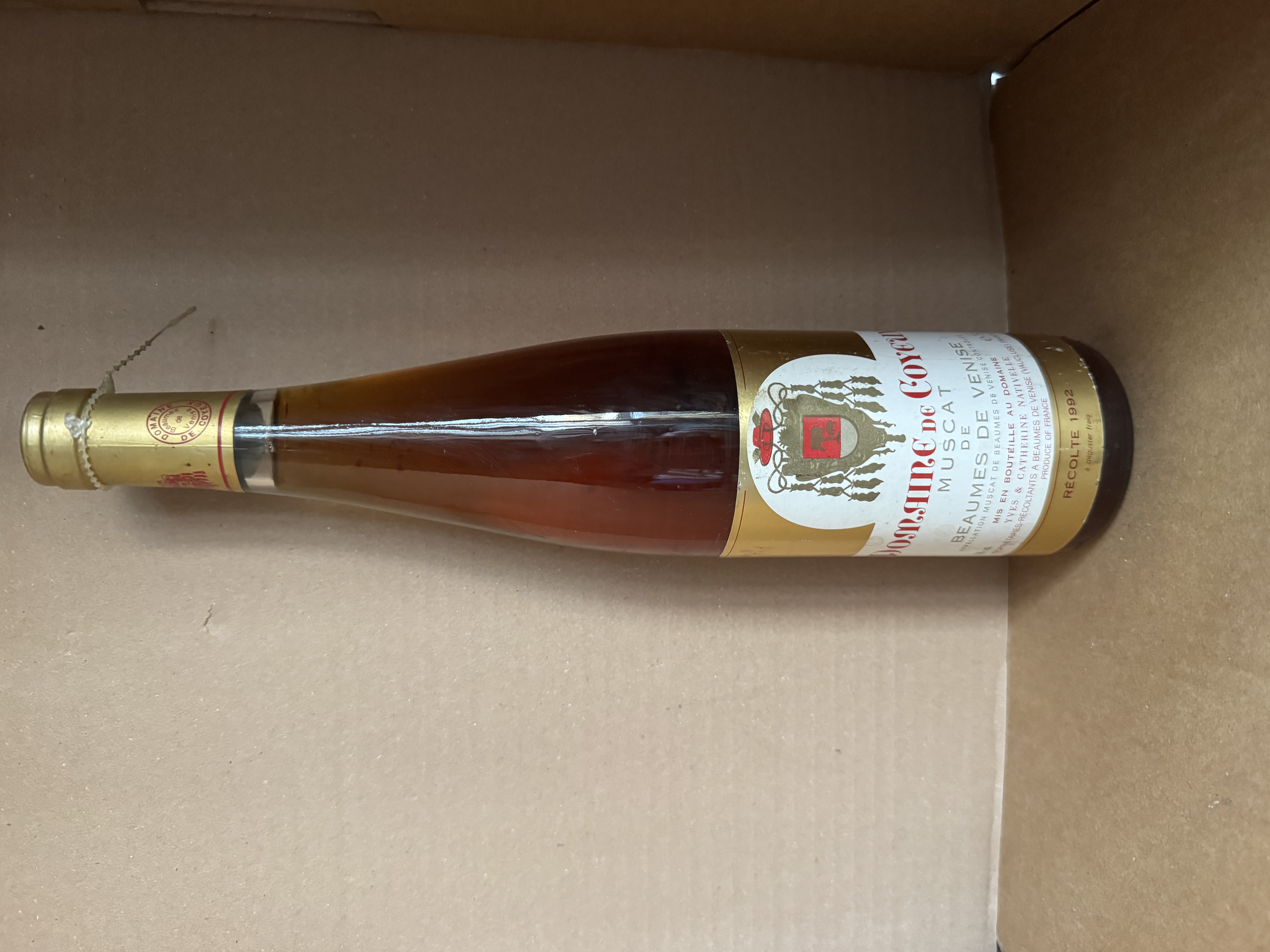 Vin blanc 1992 DOMAINE DE COYEUX Muscat de BEAUMES de VENISE Yves et Catherine Nativelle