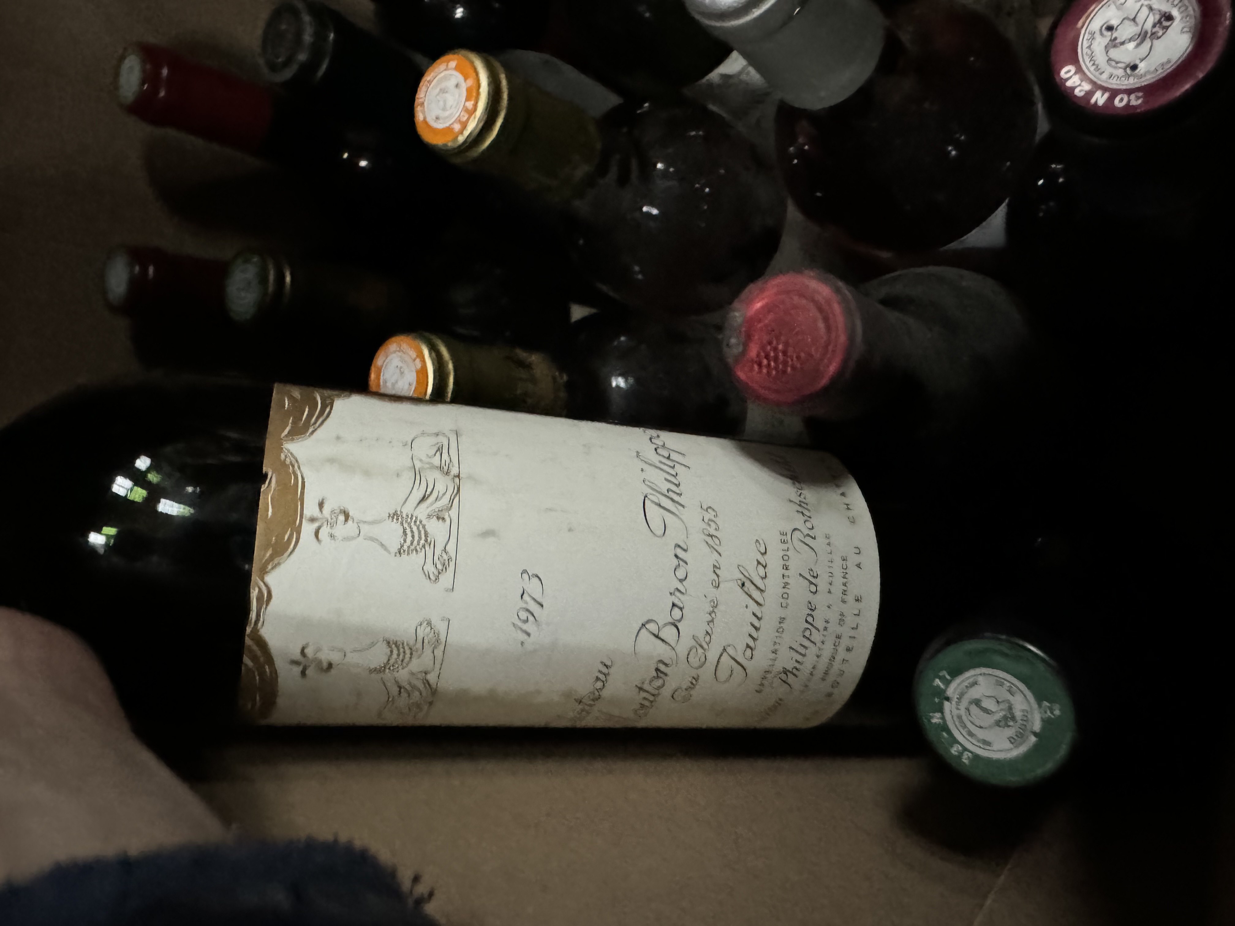 Vin rouge millésime 1973 mouton baron Philippe Pauillac