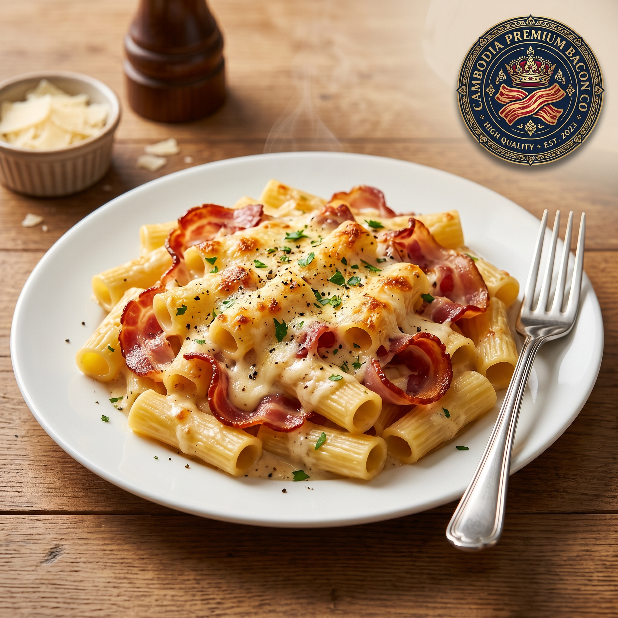 Creamy Bacon Rigatoni