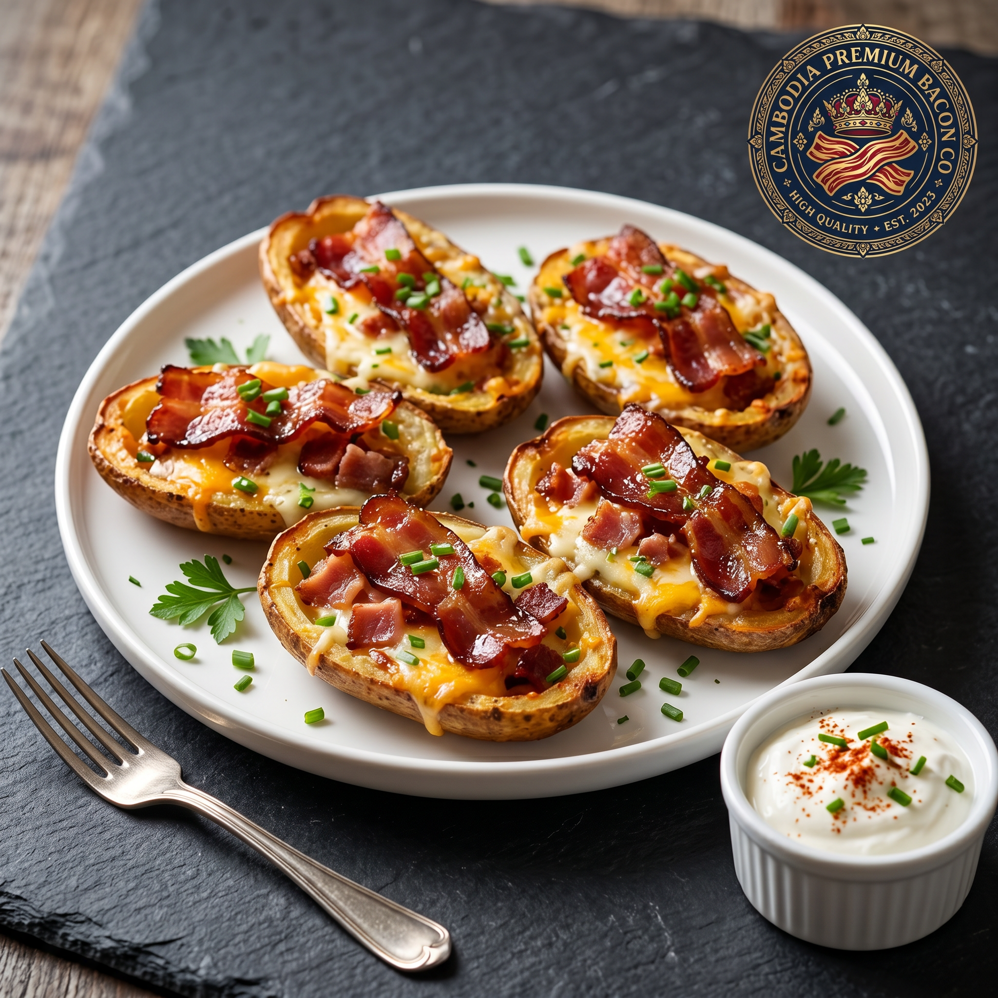 Bacon Loaded Potato Skins