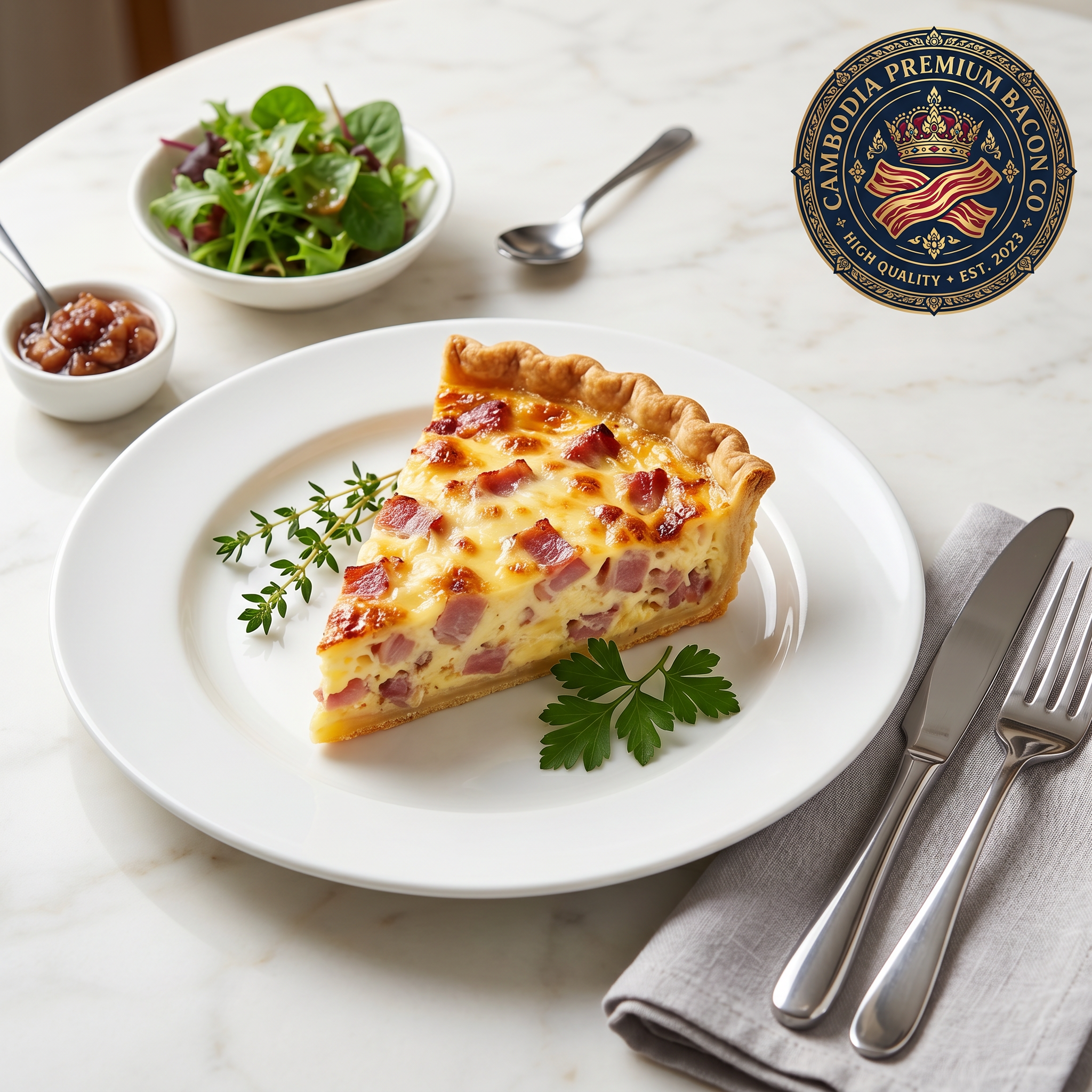 10 cm Bacon Quiche Slice