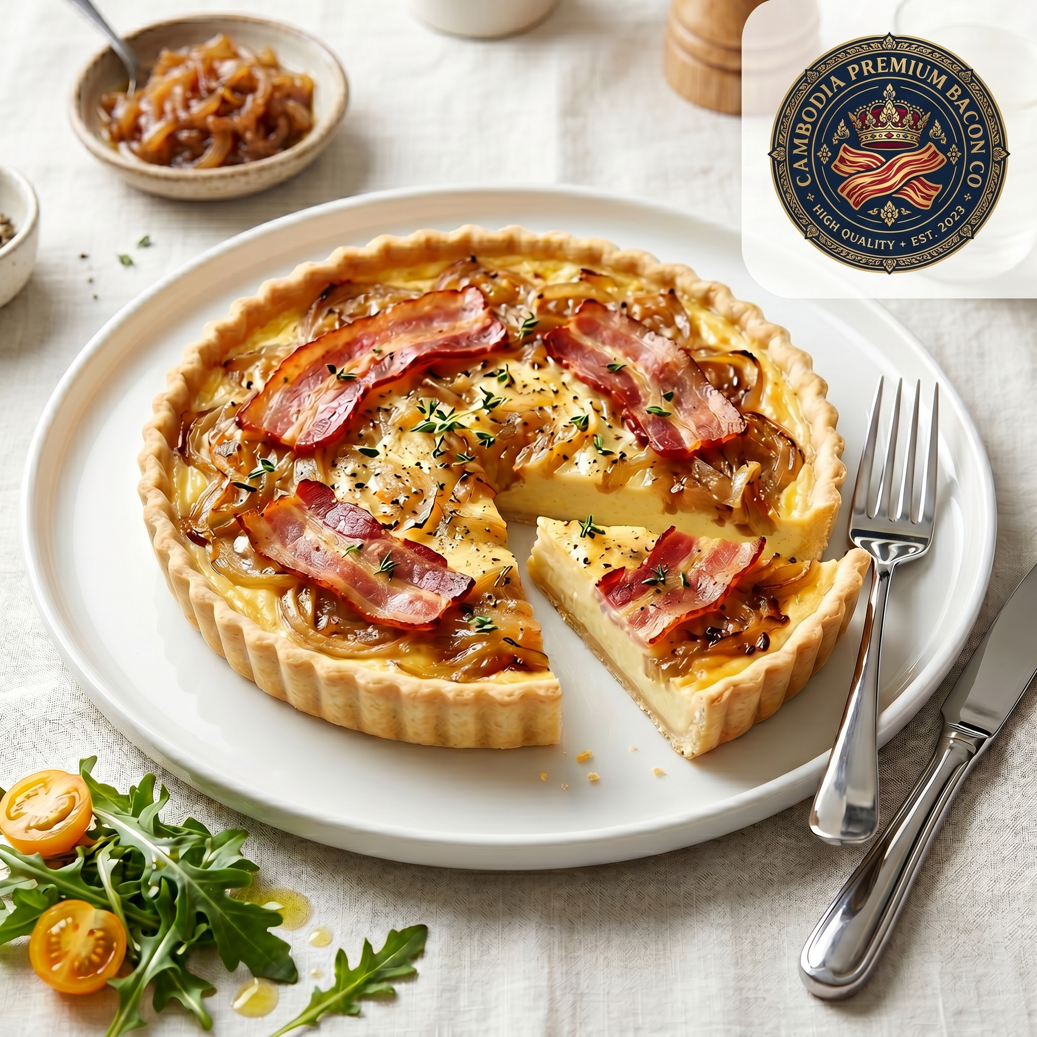 Bacon & Caramelized Onion Quiche 10cm
