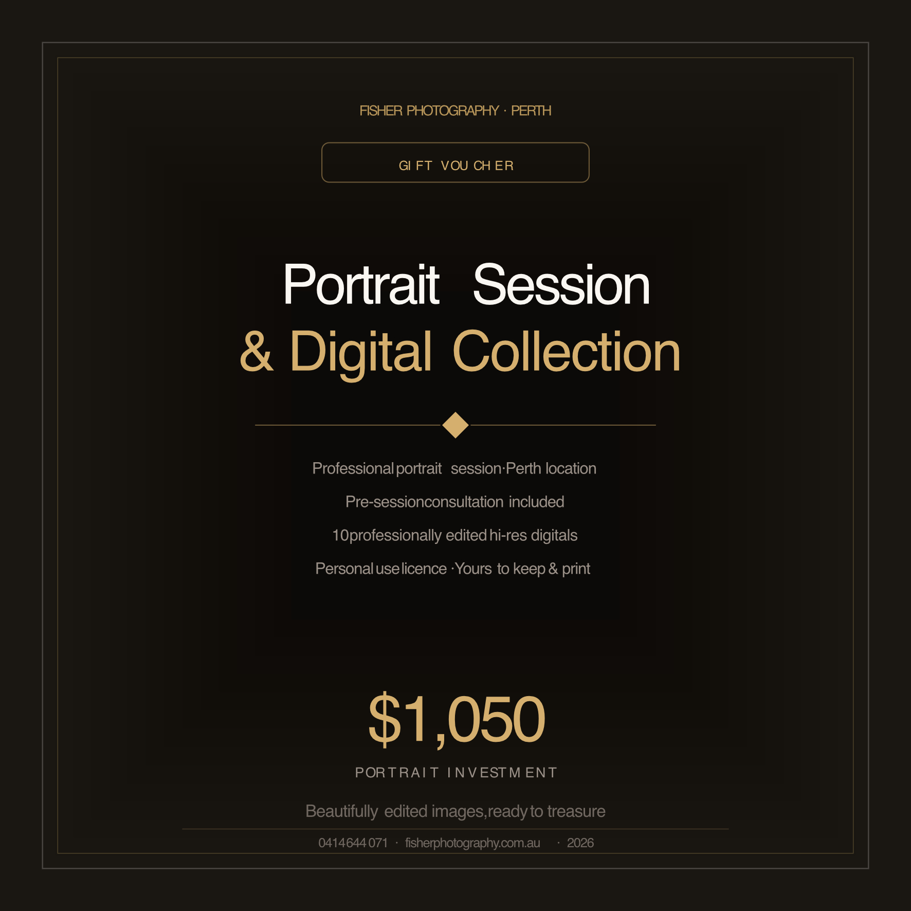 Photo Session Voucher & Digitals— $1,050