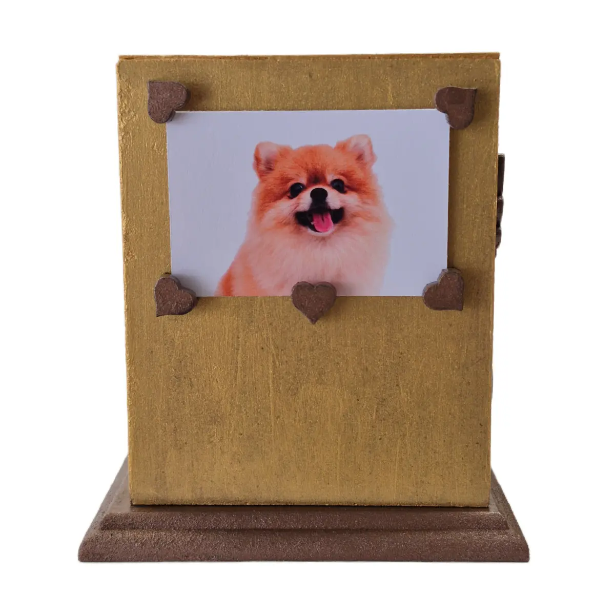 Urna para mascotas dorada chica