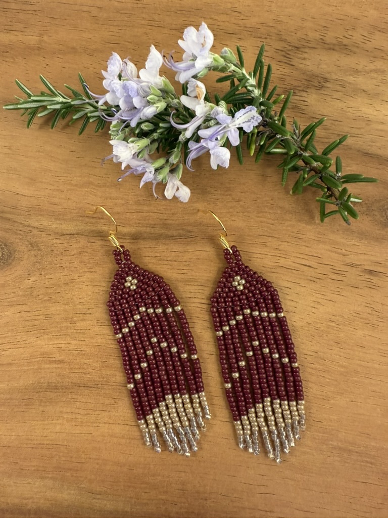 Handmade Beaded Fringe Earrings