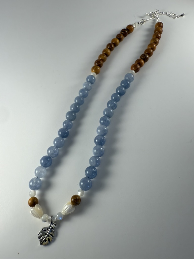 Blue Aquamarine Beaded Necklace