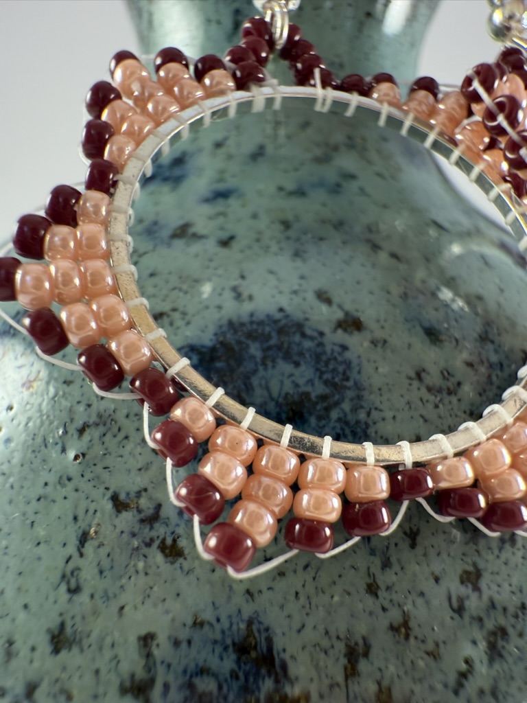 Handmade Beaded Hoop Earrings