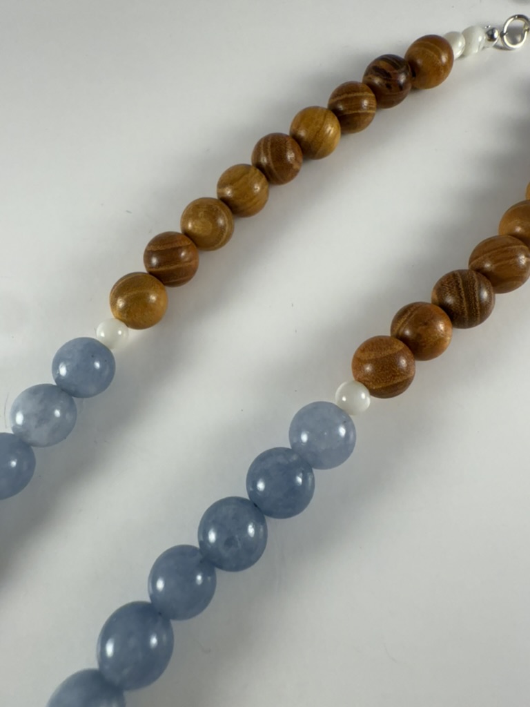 Blue Aquamarine Beaded Necklace