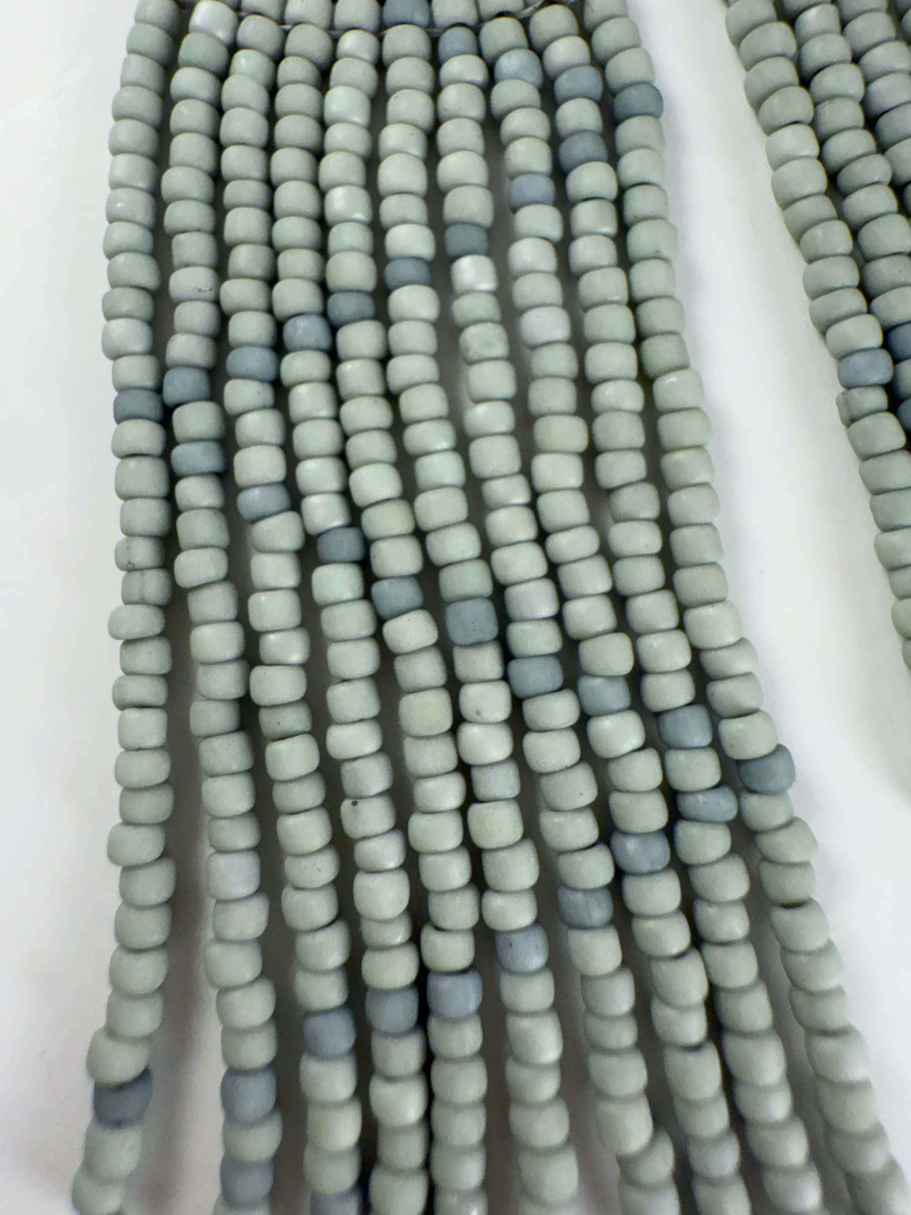 Rounded Triangle Beaded Fringe Earrings