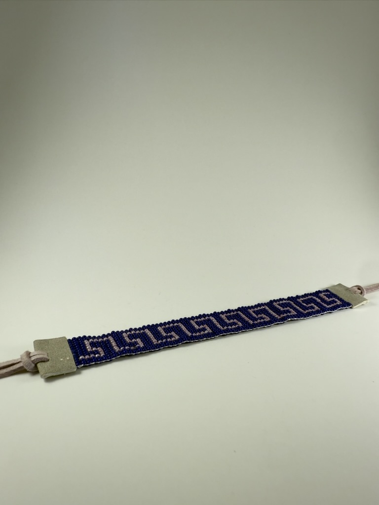 Blue Geometric Beaded Bracelet