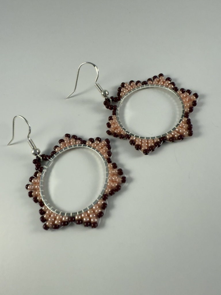 Handmade Beaded Hoop Earrings