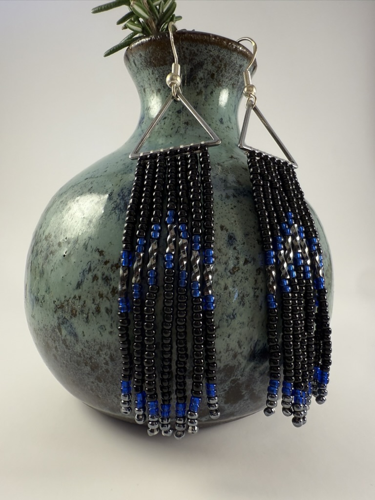 Handmade Beaded Fringe Earrings