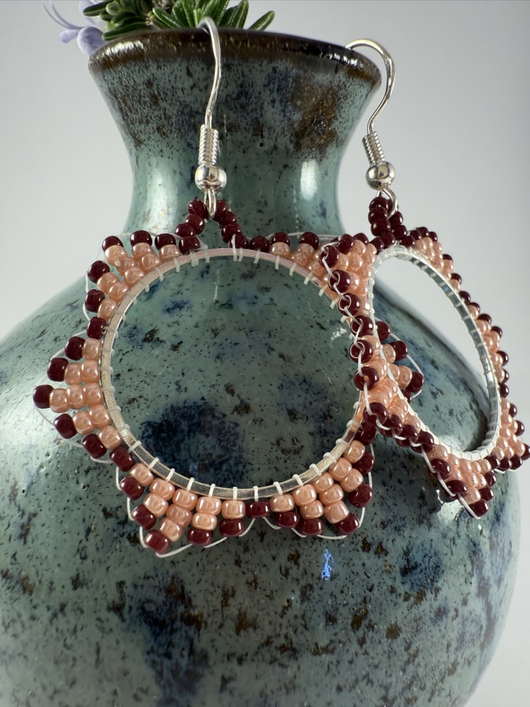 Handmade Beaded Hoop Earrings