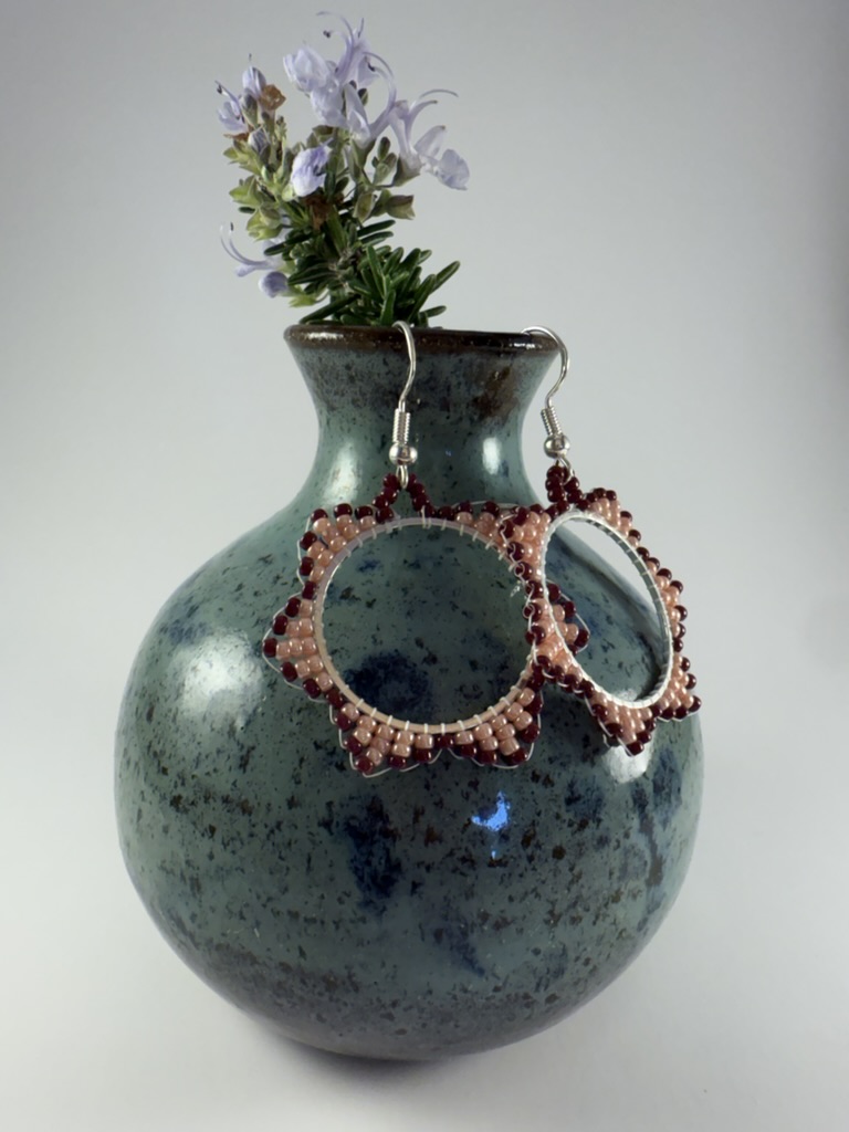 Handmade Beaded Hoop Earrings