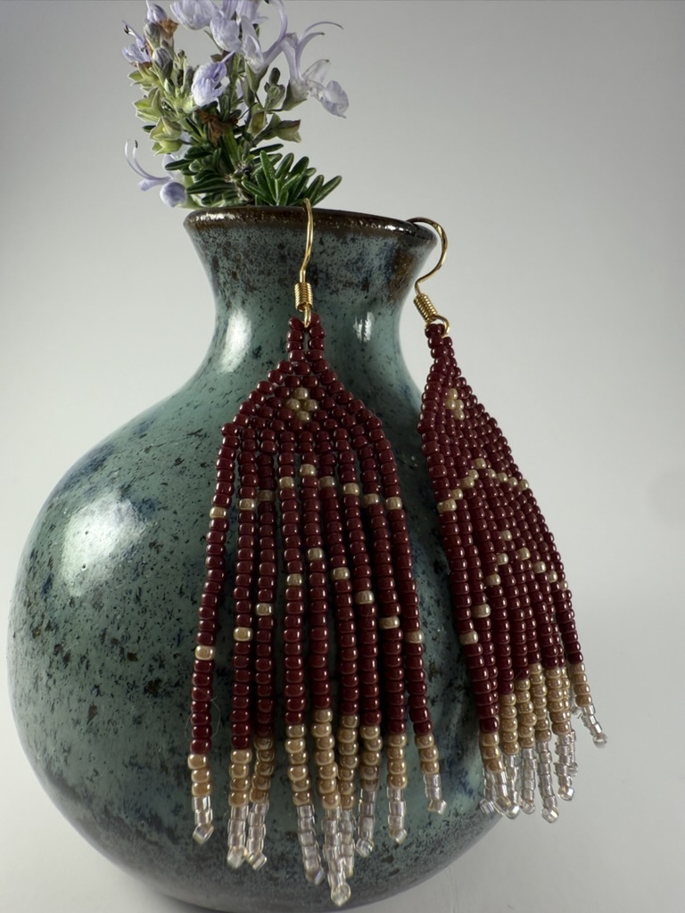 Handmade Beaded Fringe Earrings