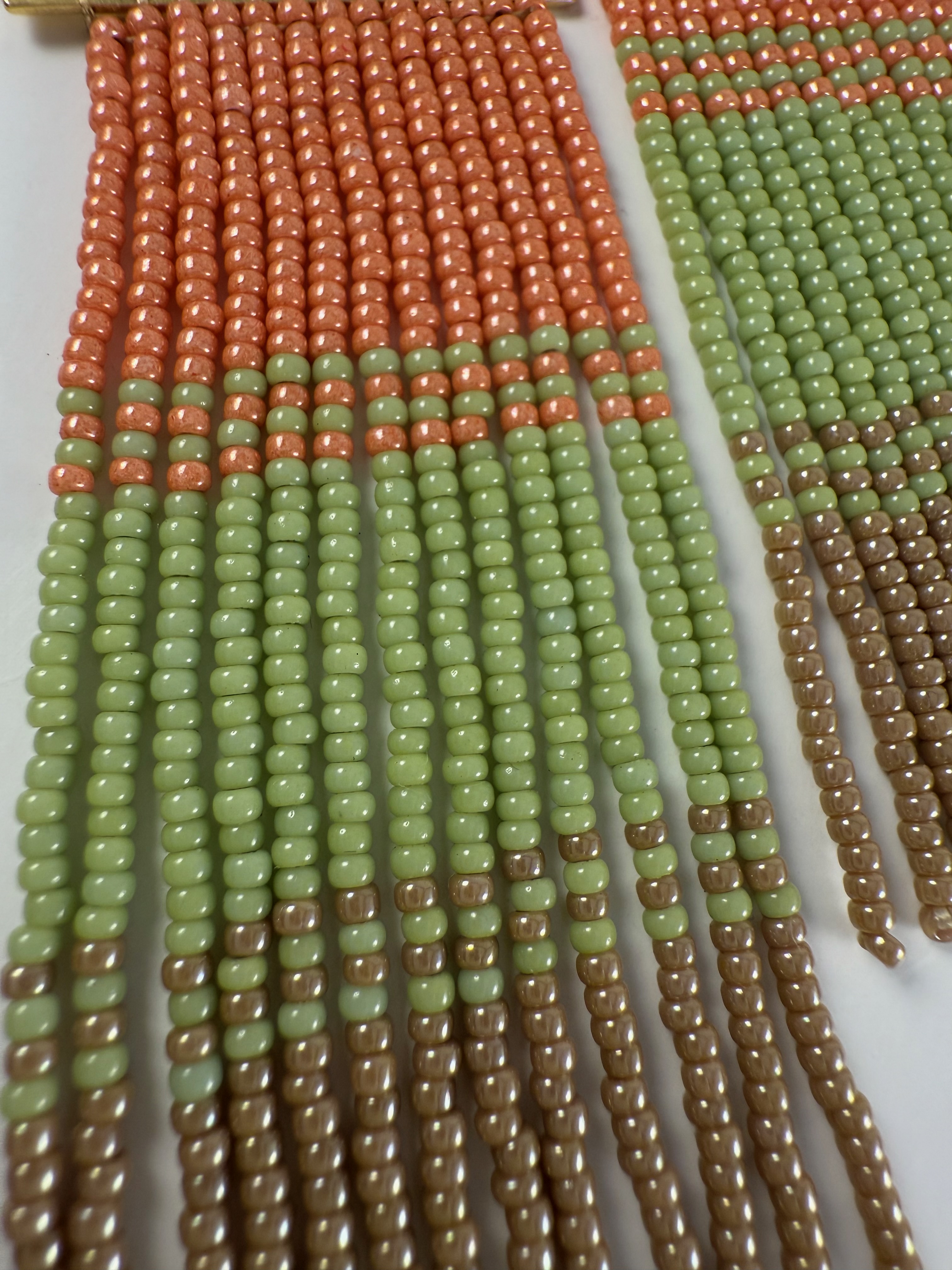 Rainbow Beaded Fringe Earrings