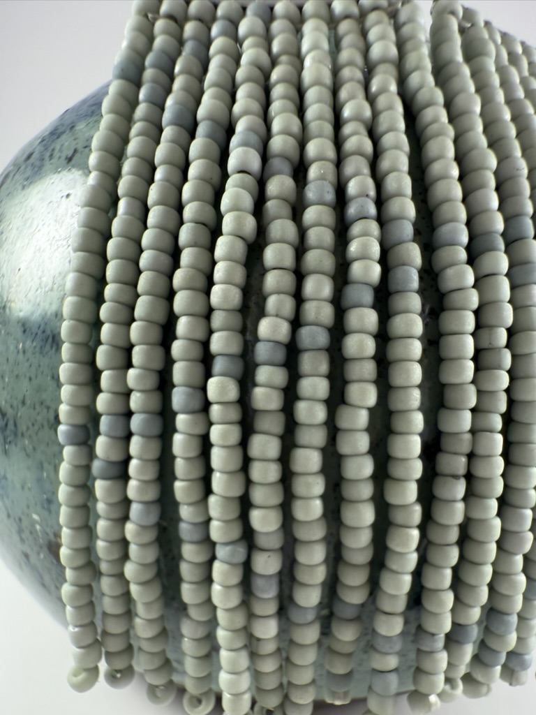 Rounded Triangle Beaded Fringe Earrings