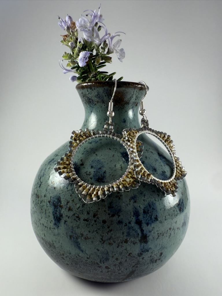 Boho Floral Hoop Earrings