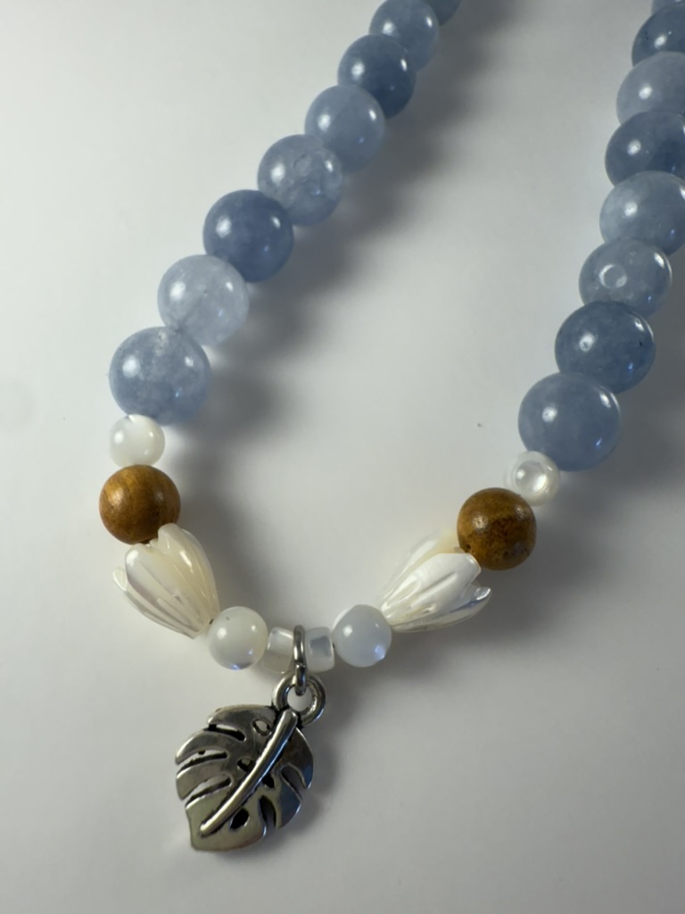 Blue Aquamarine Beaded Necklace