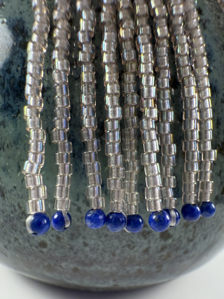 Silver Beaded Fringe Earrings