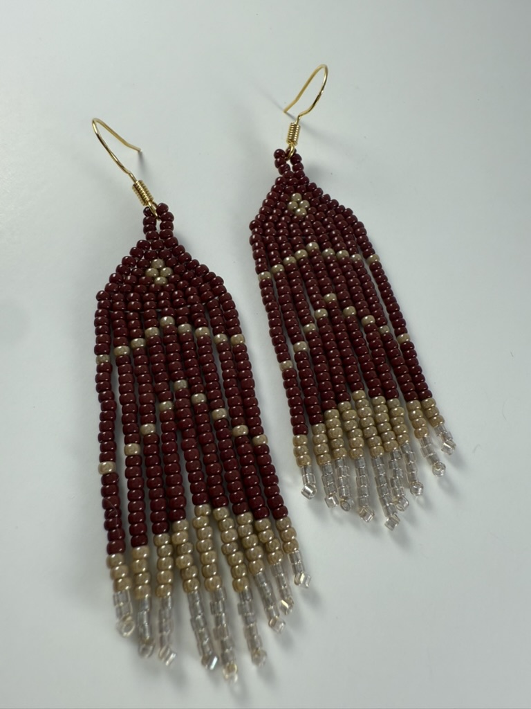 Handmade Beaded Fringe Earrings