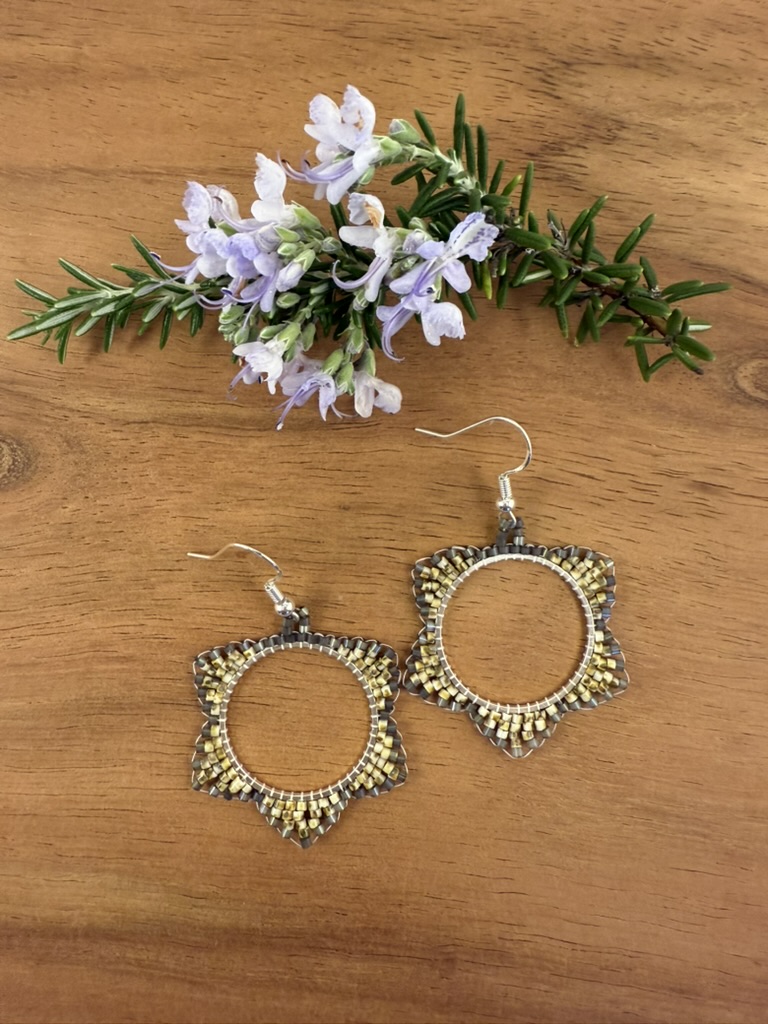 Boho Floral Hoop Earrings