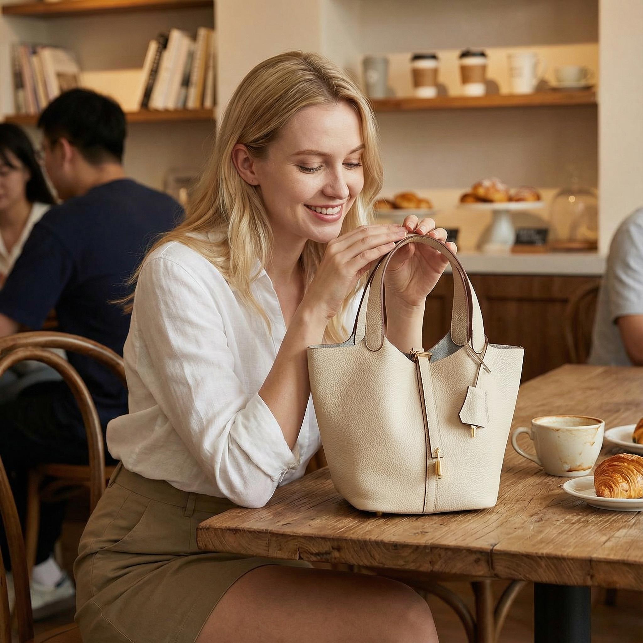 Ryan's Cowhide Leather Handbag 22cm (Free Pouch) | Unique Vintage Aesthetic Perfect Gift for Her