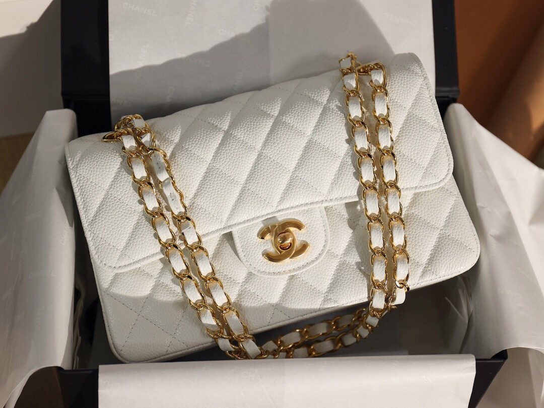 Classic flap, small size, original caviar leather