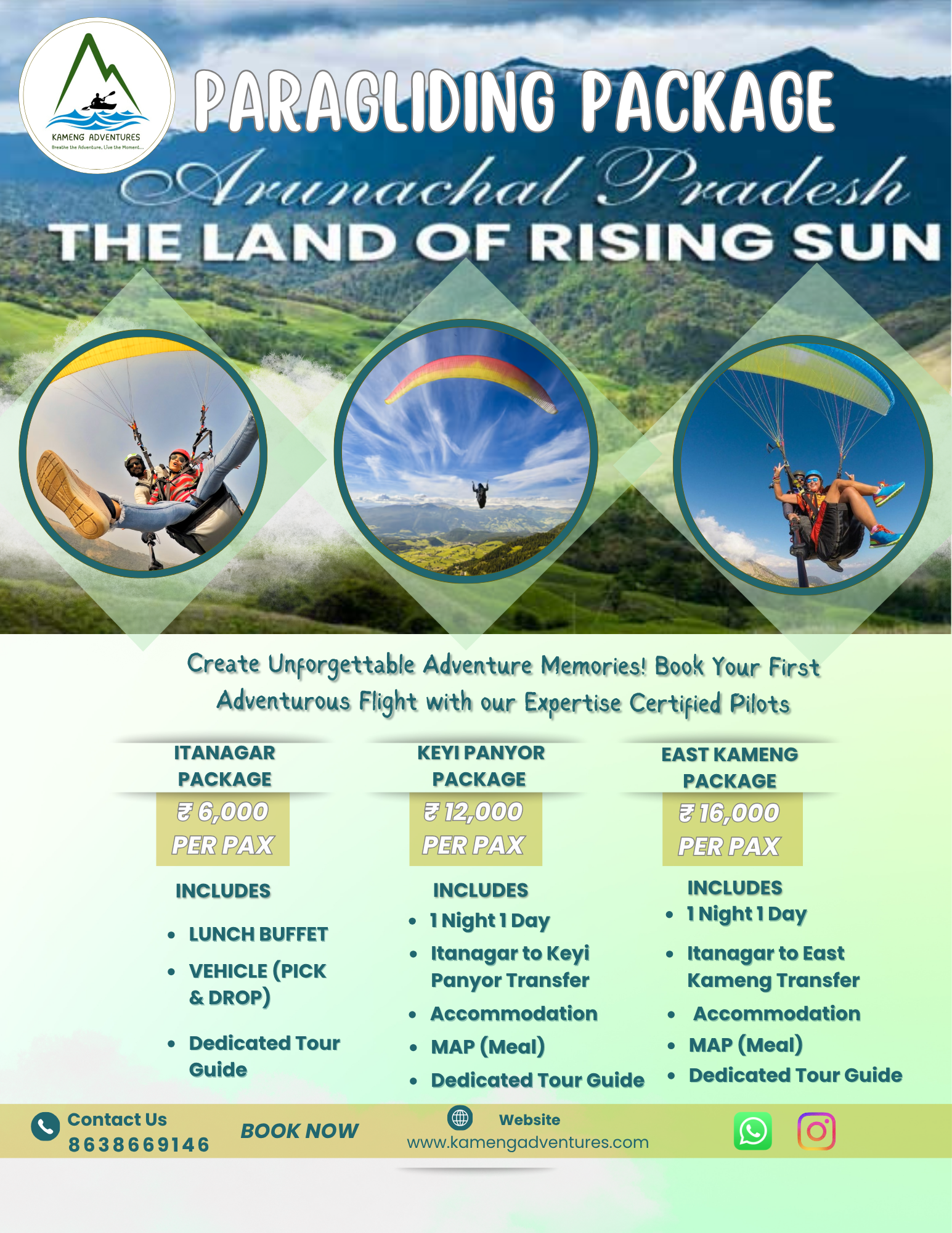 Paragliding Booking Package - Arunachal Pradesh