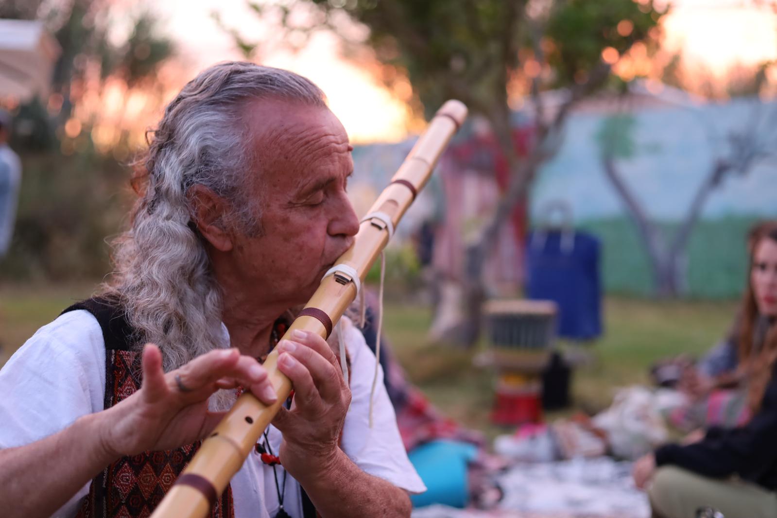 Flauta de bambú artesanal