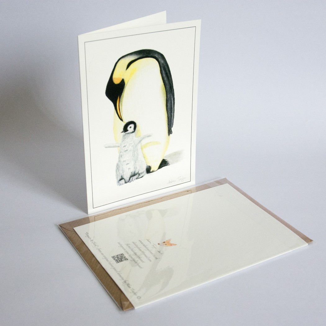 Penguin and Chick Greeting Card