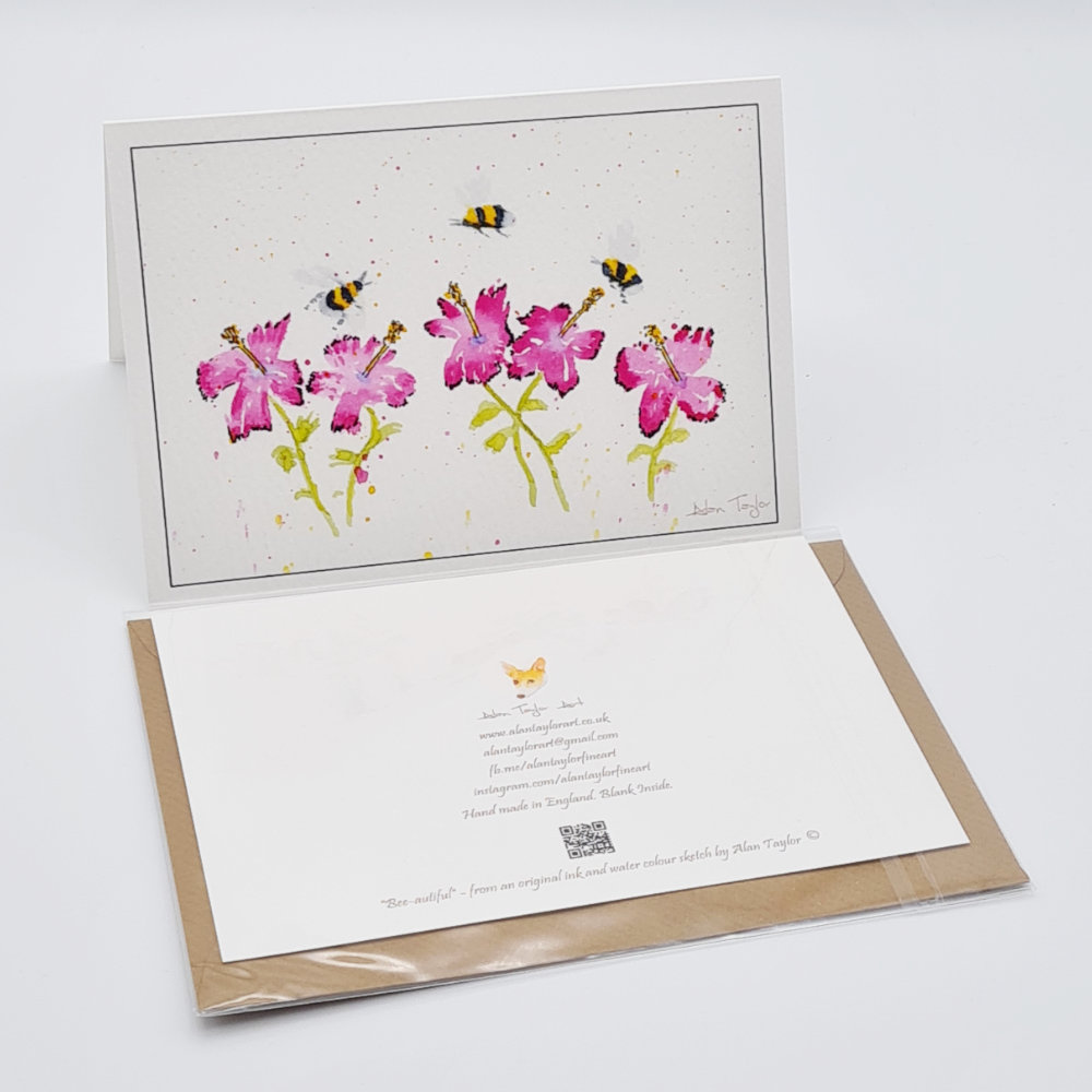 Bee and Flower 'Bee-autiful' Greeting Card