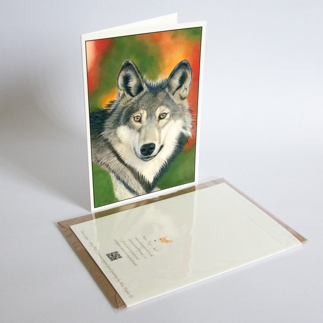 Grey Wolf Art Greeting Card
