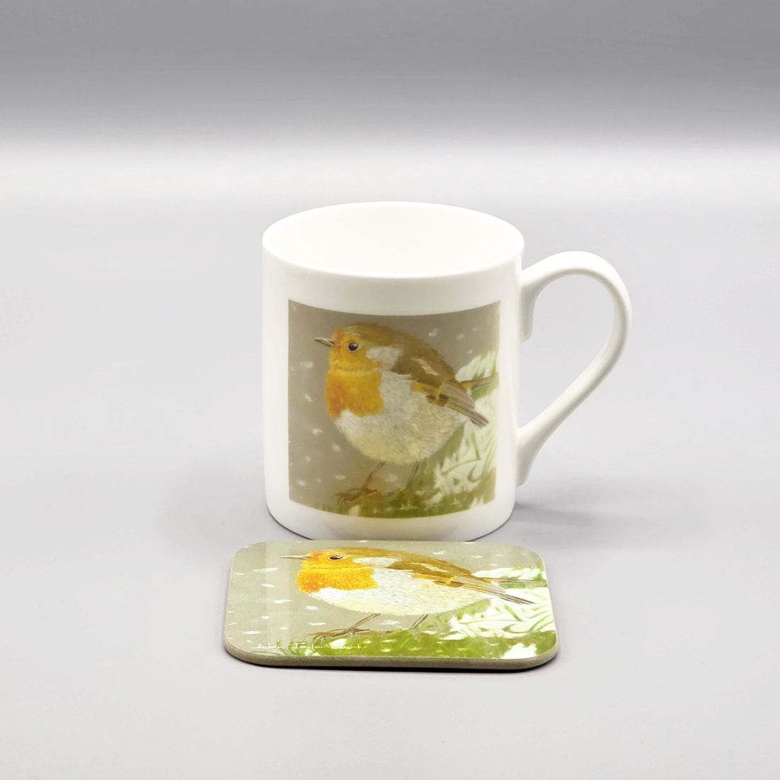 Robin Mug and Coaster Set