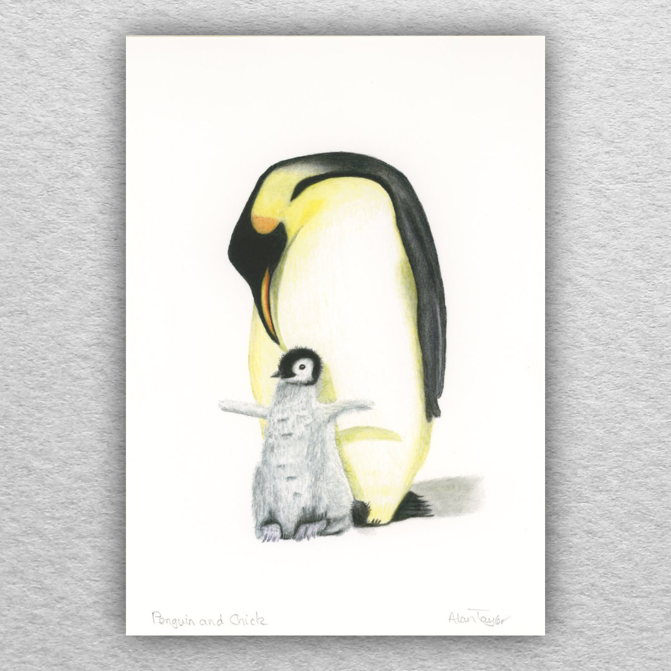 Penguin and Chick Print