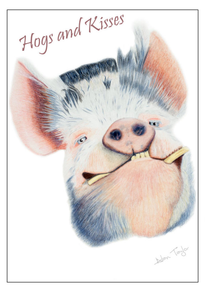 Hogs and Kisses Greeting Card