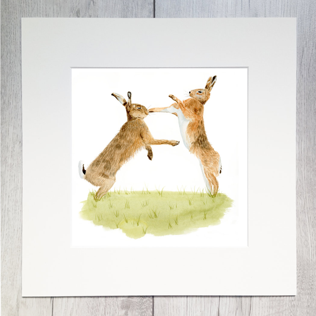 Boxing Hares Print
