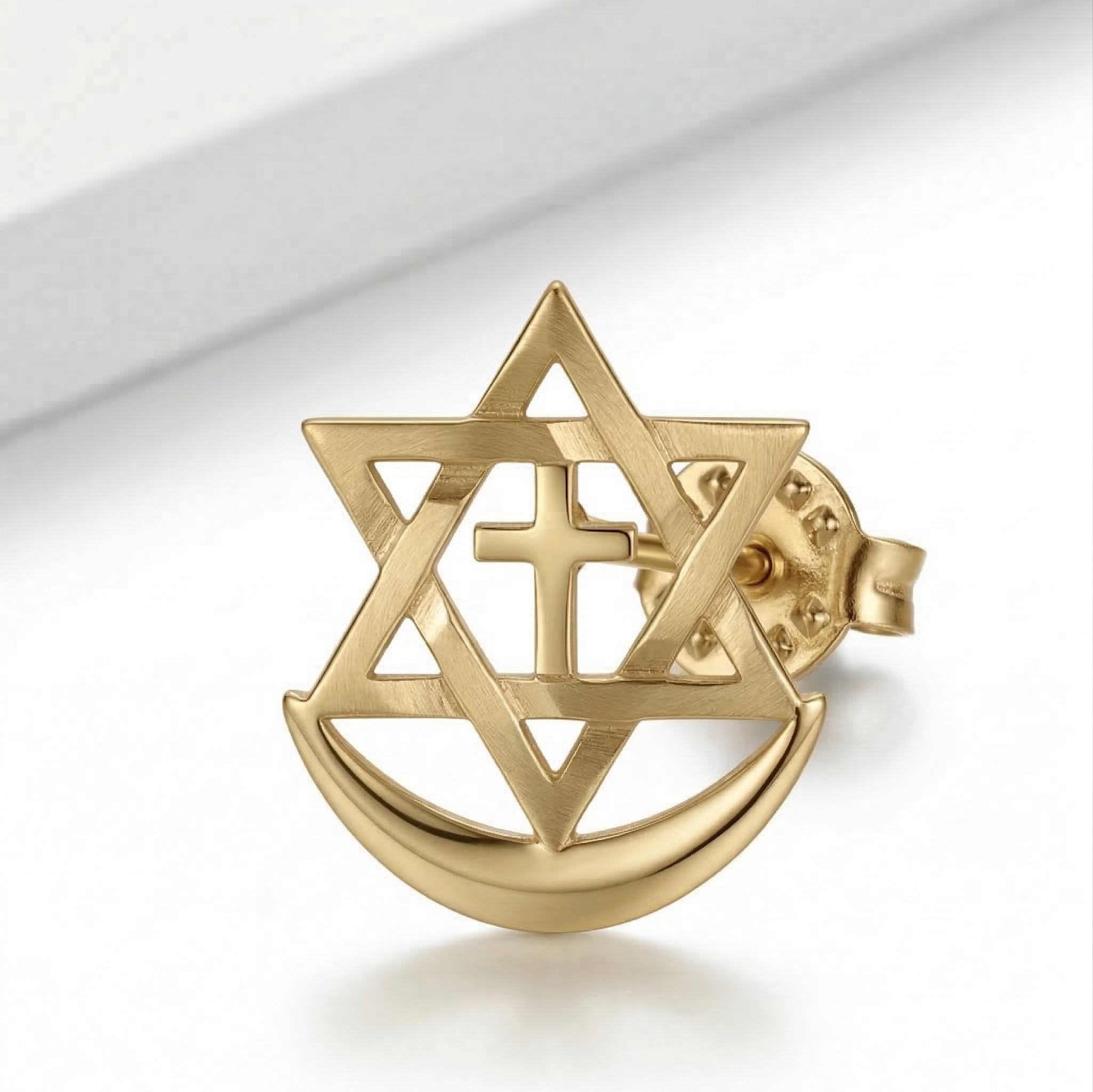 Samen sieraad pin in messing