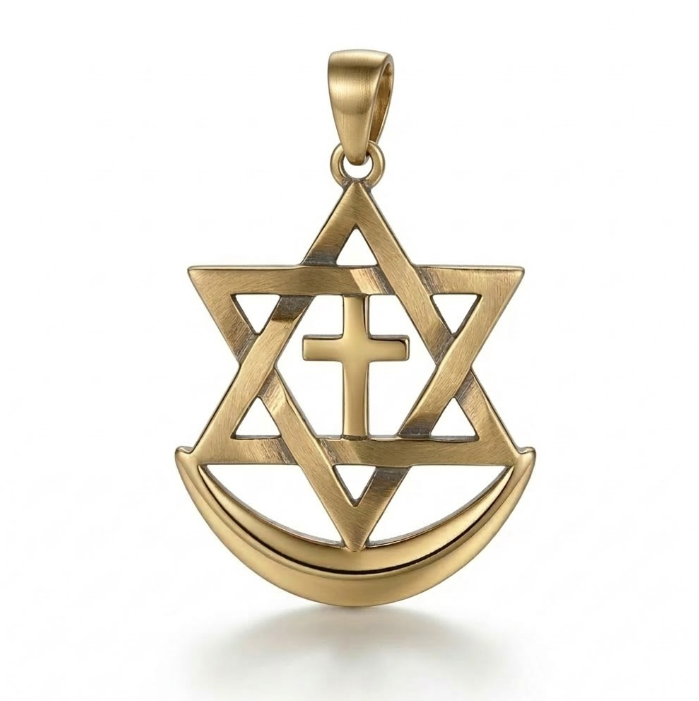 Samen sieraad hanger messing