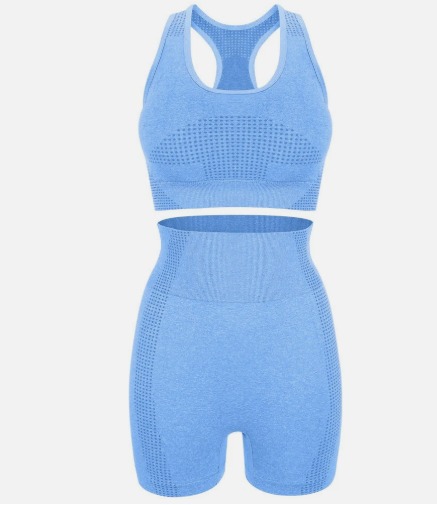 Seamless Blue Sportswear Set