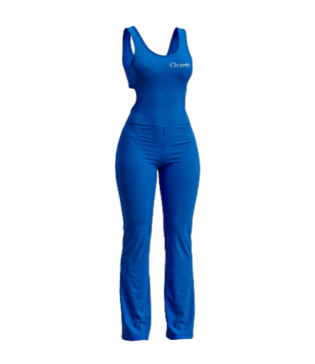 Blue Open Back Jumpsuit