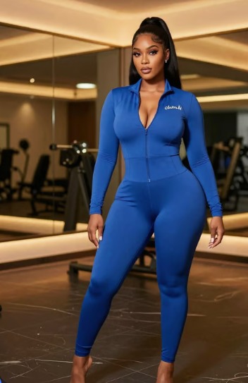 Women's Zip-Front Fitness Jumpsuit