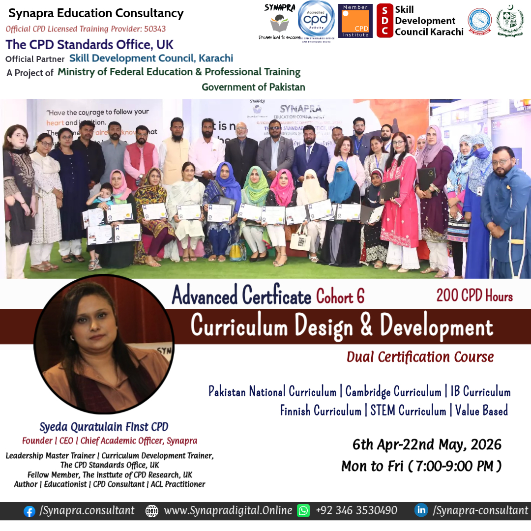 Advanced Certificate in Curriculum Design & Development