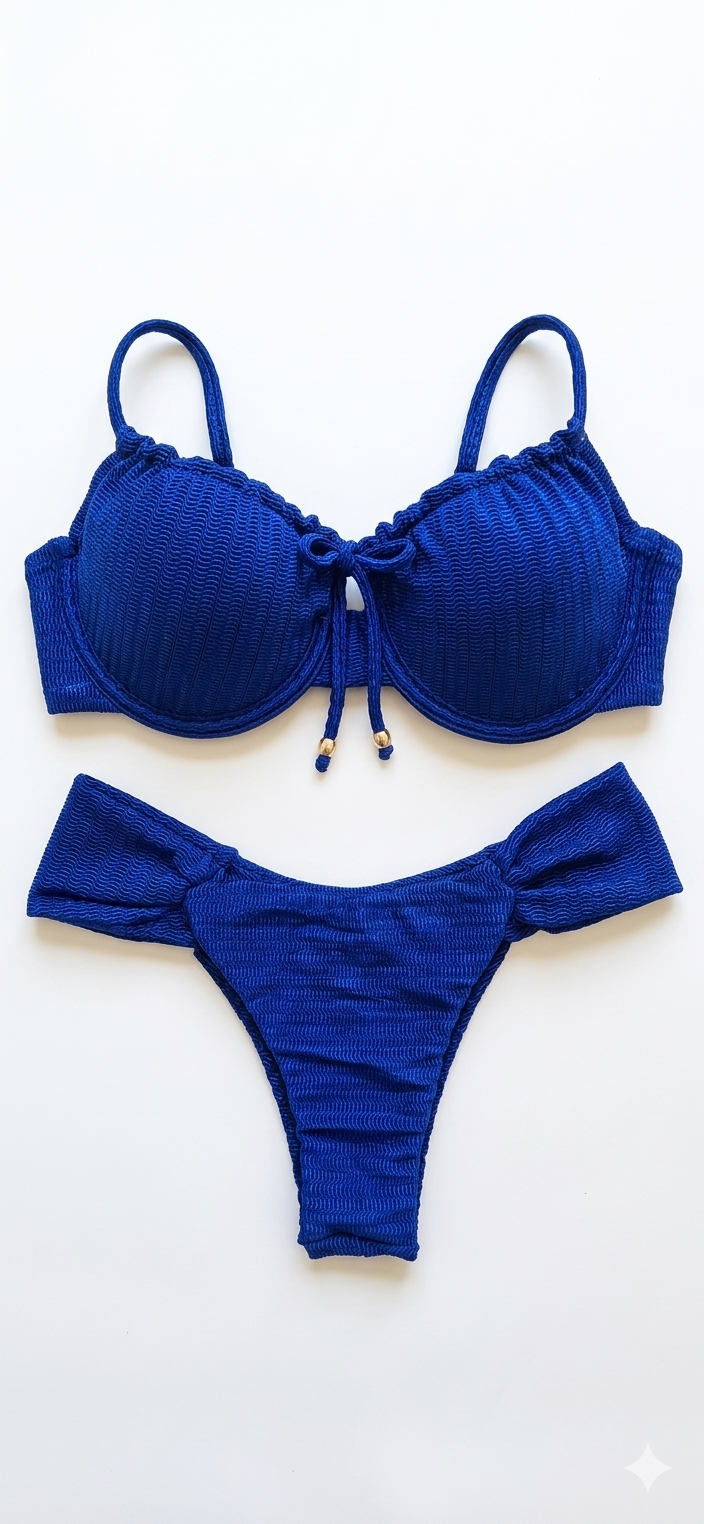 Biquíni Azul Texturizado