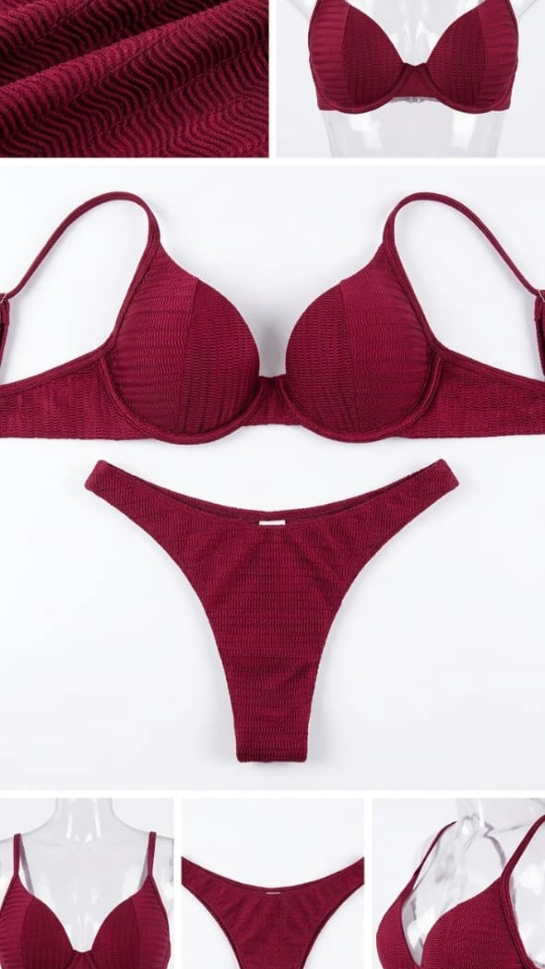 Conjunto biquini Bordô