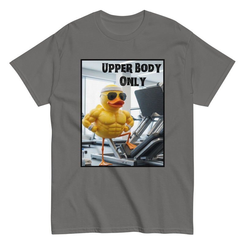 Upper Body Only Shirt Funny Gym Duck Tee, Leg Day Optional Workout Shirt, Buff Duck Meme Shirt, Gym Humor Gift for Him, Fitness Lover T-Shirt