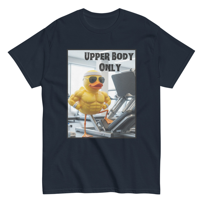 Upper Body Only Shirt Funny Gym Duck Tee, Leg Day Optional Workout Shirt, Buff Duck Meme Shirt, Gym Humor Gift for Him, Fitness Lover T-Shirt