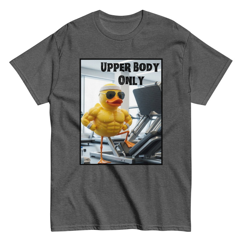 Upper Body Only Shirt Funny Gym Duck Tee, Leg Day Optional Workout Shirt, Buff Duck Meme Shirt, Gym Humor Gift for Him, Fitness Lover T-Shirt